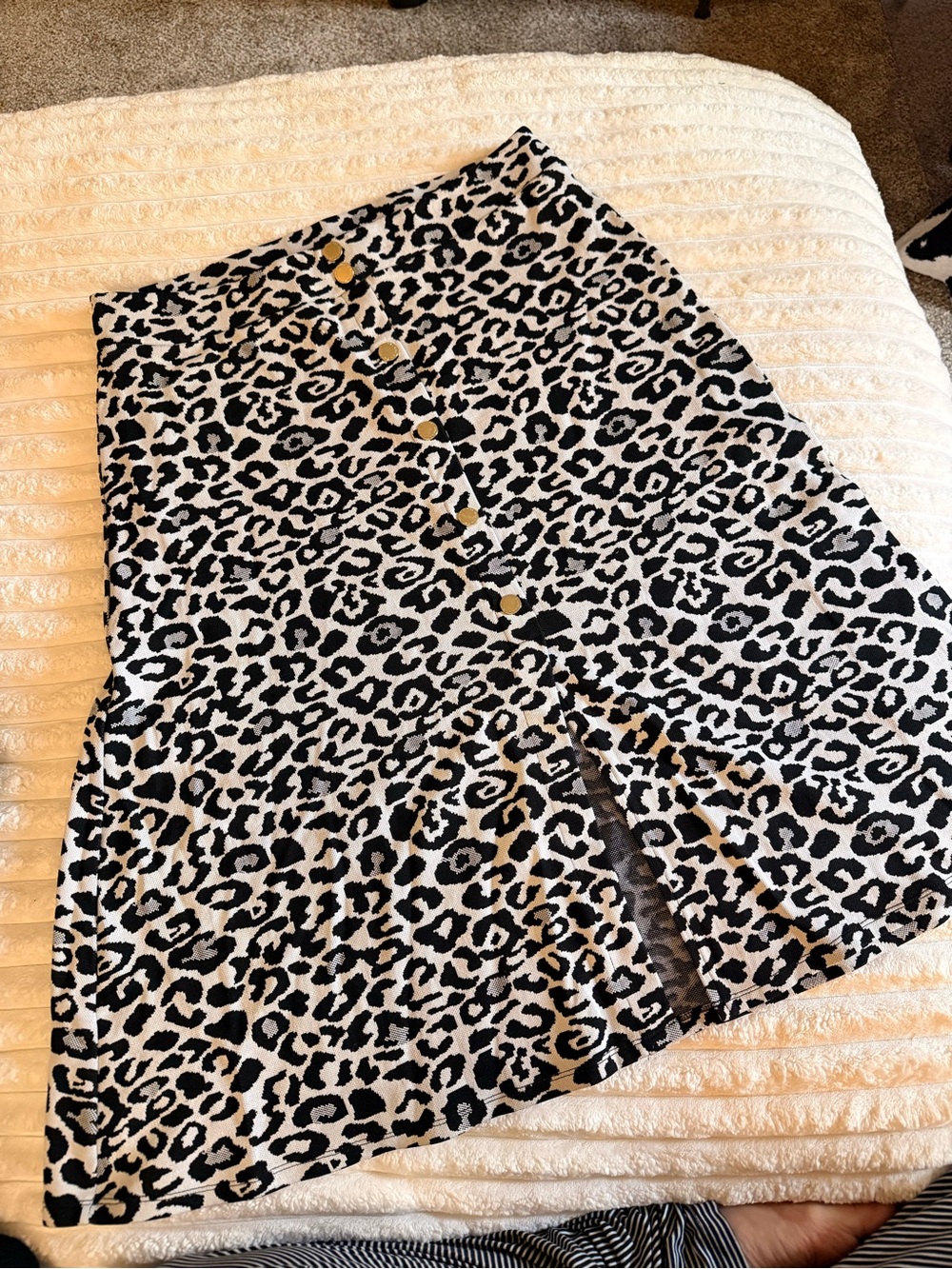 Marc New York Black and White Leopard Button-Front Cardigan